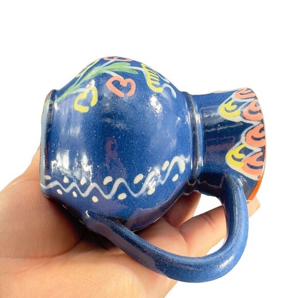 Vintage USA Folk Art RedWare Pottery Pitcher Creamer Hand Made Artist Marked VTG - Picture 8 of 14